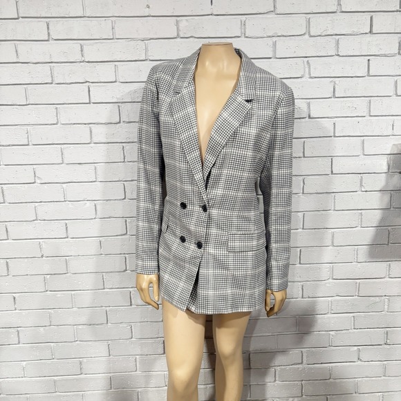 Abercrombie & Fitch Jackets & Blazers - Abercrombie Fitch Plaid Blazer Jacket Womens XL Double Breasted Long Sleeve